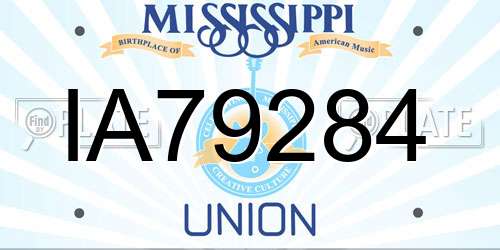 IA79284 Mississippi License Plate