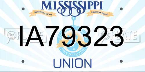 IA79323 Mississippi License Plate
