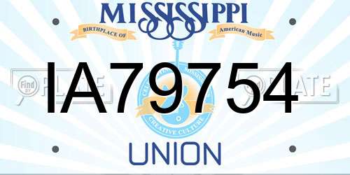 IA79754 Mississippi License Plate