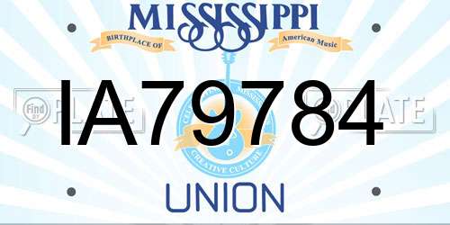 IA79784 Mississippi License Plate