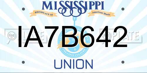 IA7B642 Mississippi License Plate