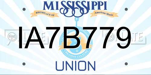 IA7B779 Mississippi License Plate