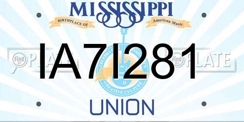 IA7I281 Mississippi License Plate