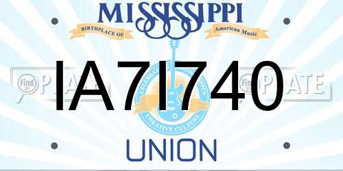 IA7I740 Mississippi License Plate