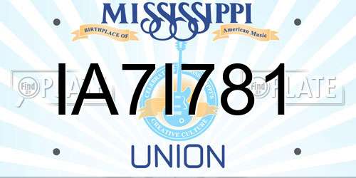IA7I781 Mississippi License Plate