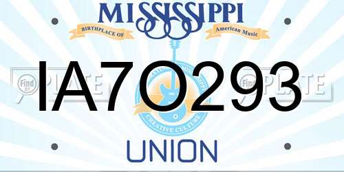 IA7O293 Mississippi License Plate
