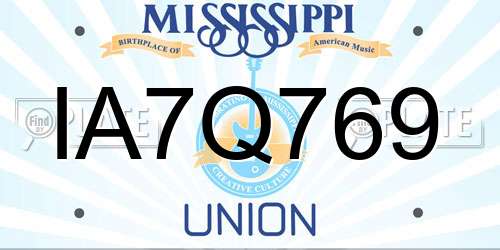 IA7Q769 Mississippi License Plate