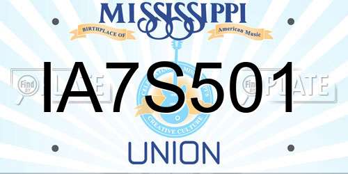 IA7S501 Mississippi License Plate