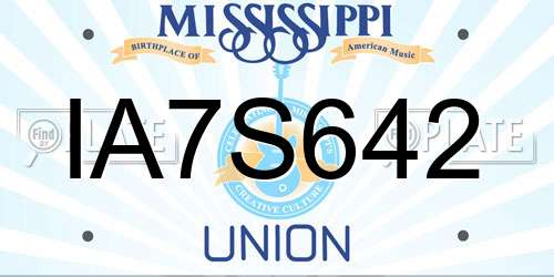 IA7S642 Mississippi License Plate