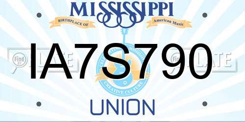 IA7S790 Mississippi License Plate
