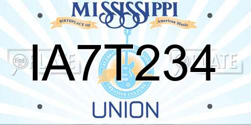 IA7T234 Mississippi License Plate