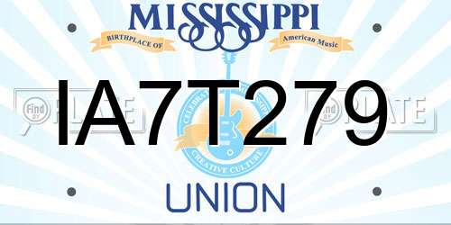 IA7T279 Mississippi License Plate