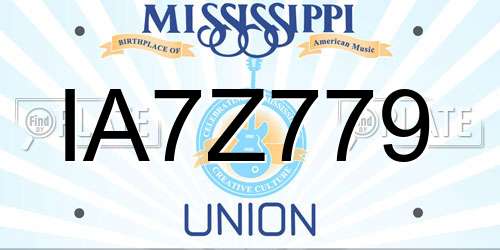 IA7Z779 Mississippi License Plate