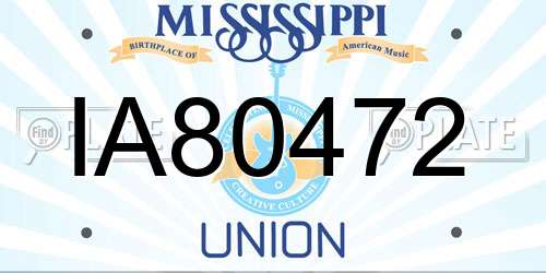 IA80472 Mississippi License Plate