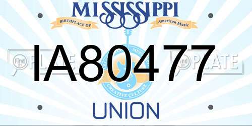 IA80477 Mississippi License Plate
