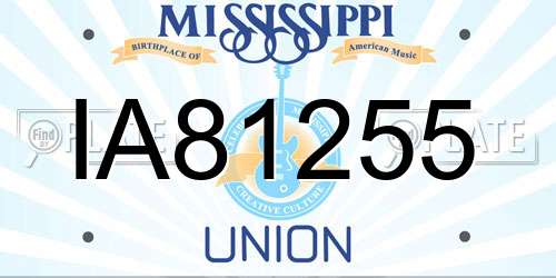 IA81255 Mississippi License Plate