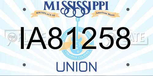 IA81258 Mississippi License Plate