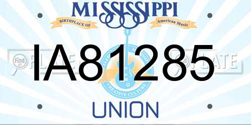 IA81285 Mississippi License Plate