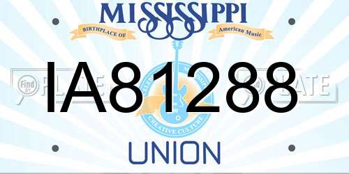 IA81288 Mississippi License Plate