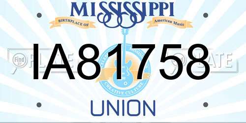 IA81758 Mississippi License Plate