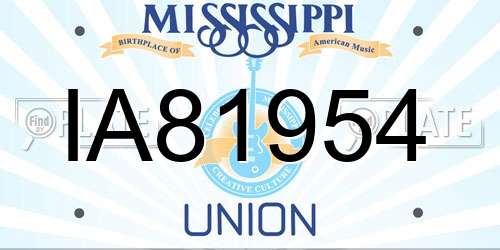 IA81954 Mississippi License Plate