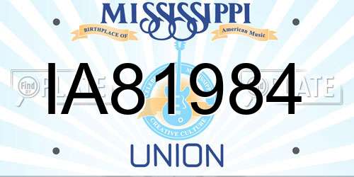 IA81984 Mississippi License Plate
