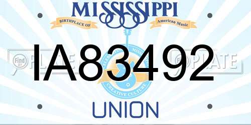 IA83492 Mississippi License Plate