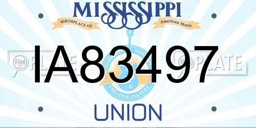IA83497 Mississippi License Plate