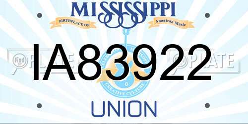 IA83922 Mississippi License Plate
