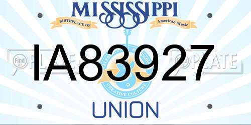 IA83927 Mississippi License Plate