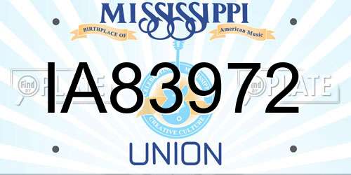IA83972 Mississippi License Plate