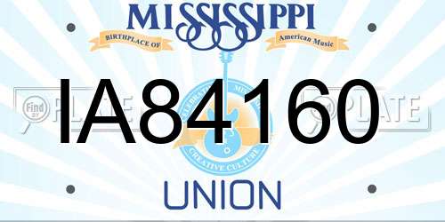 IA84160 Mississippi License Plate