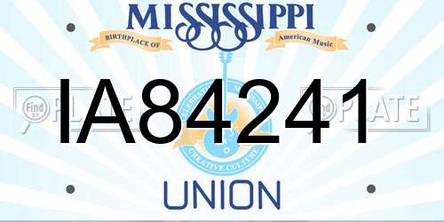 IA84241 Mississippi License Plate