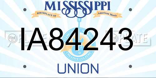 IA84243 Mississippi License Plate