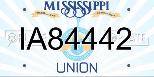 IA84442 Mississippi License Plate