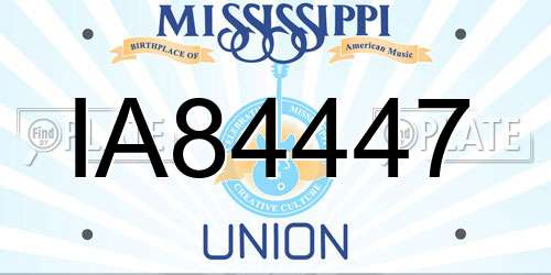 IA84447 Mississippi License Plate