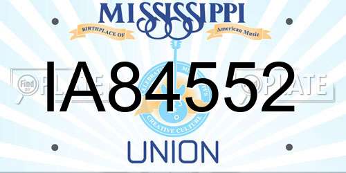 IA84552 Mississippi License Plate