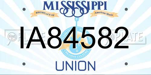IA84582 Mississippi License Plate