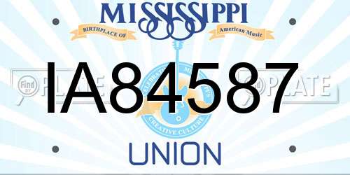 IA84587 Mississippi License Plate