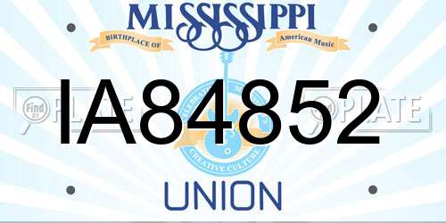 IA84852 Mississippi License Plate