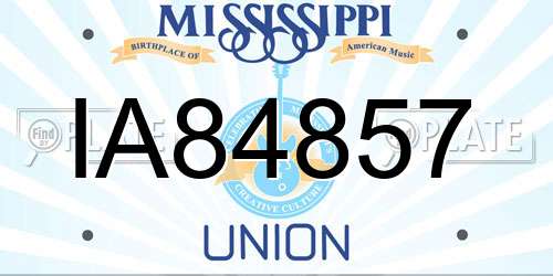 IA84857 Mississippi License Plate