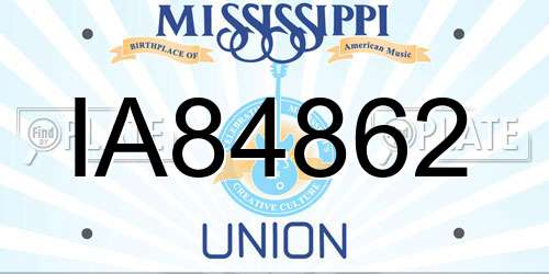 IA84862 Mississippi License Plate