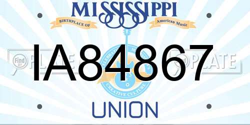 IA84867 Mississippi License Plate