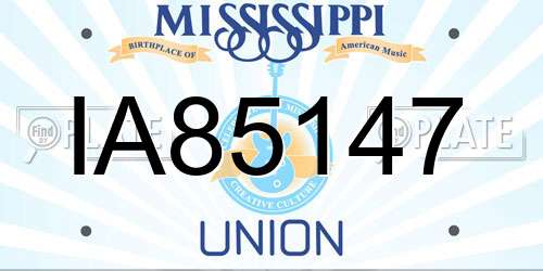 IA85147 Mississippi License Plate