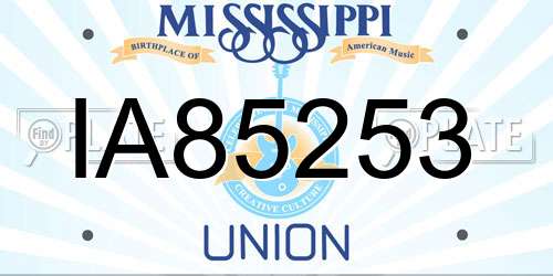 IA85253 Mississippi License Plate