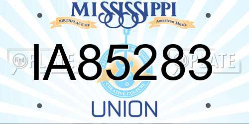 IA85283 Mississippi License Plate