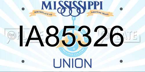 IA85326 Mississippi License Plate