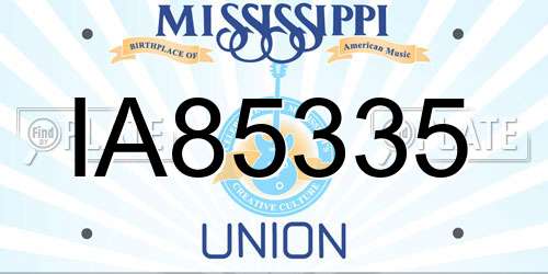 IA85335 Mississippi License Plate