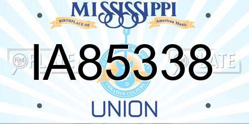IA85338 Mississippi License Plate