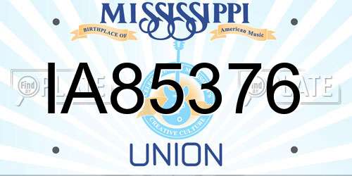IA85376 Mississippi License Plate